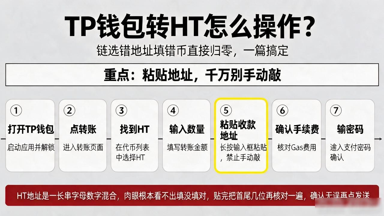 TP钱包转HT怎么操作？链选错地址填错币直接归零，一篇搞定